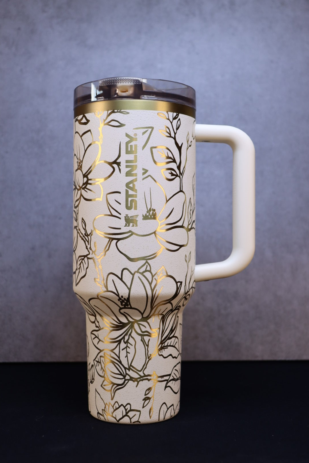 Magnolias on Cream Moon 40oz Stanley ProTour
