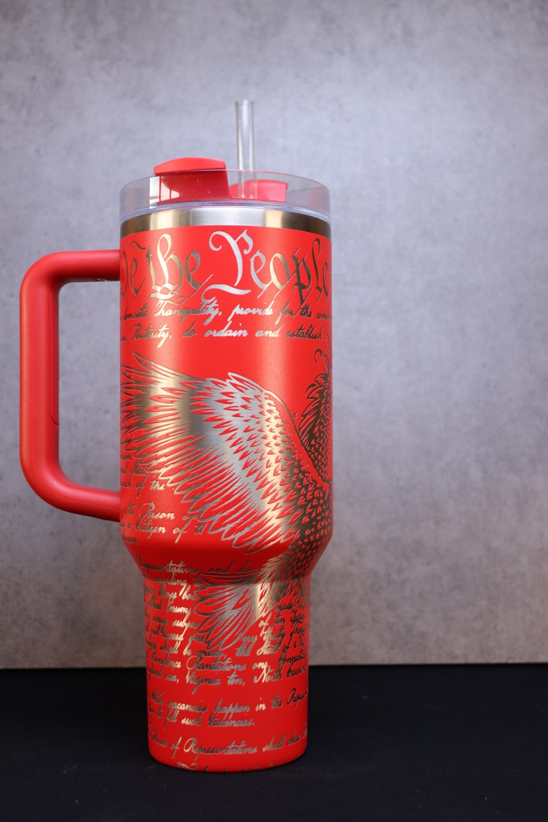Freedom & Eagle on 40oz Red Stanley