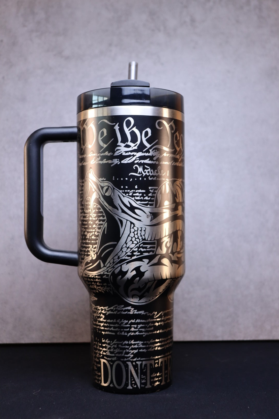 Flag & Snake on Black Glow 40oz Stanley