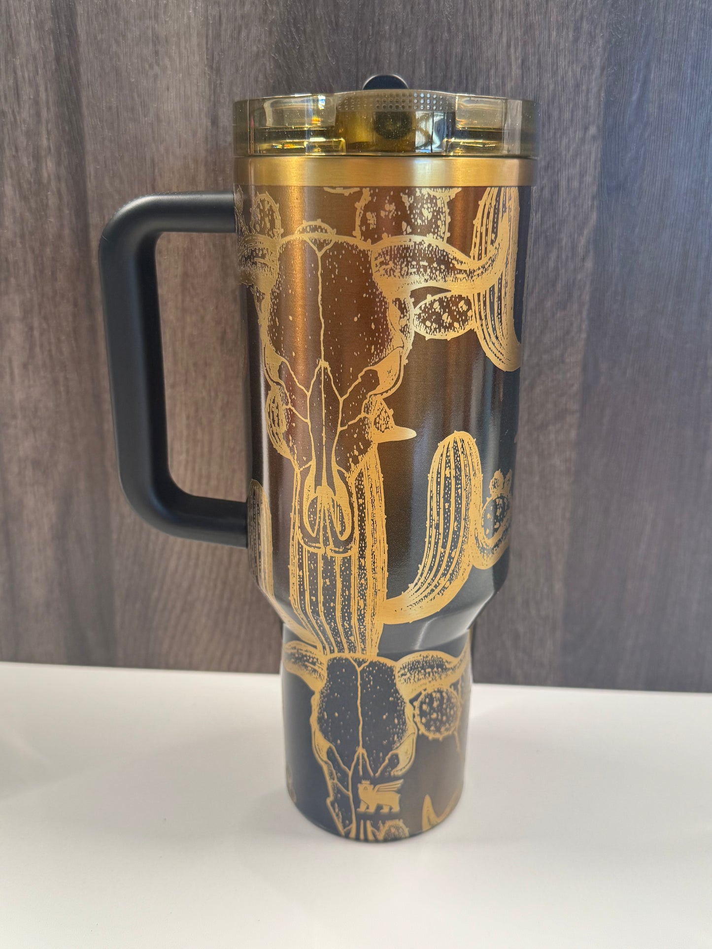 Cacti & Cow Skull on Honey Gold 40oz Stanley Protour
