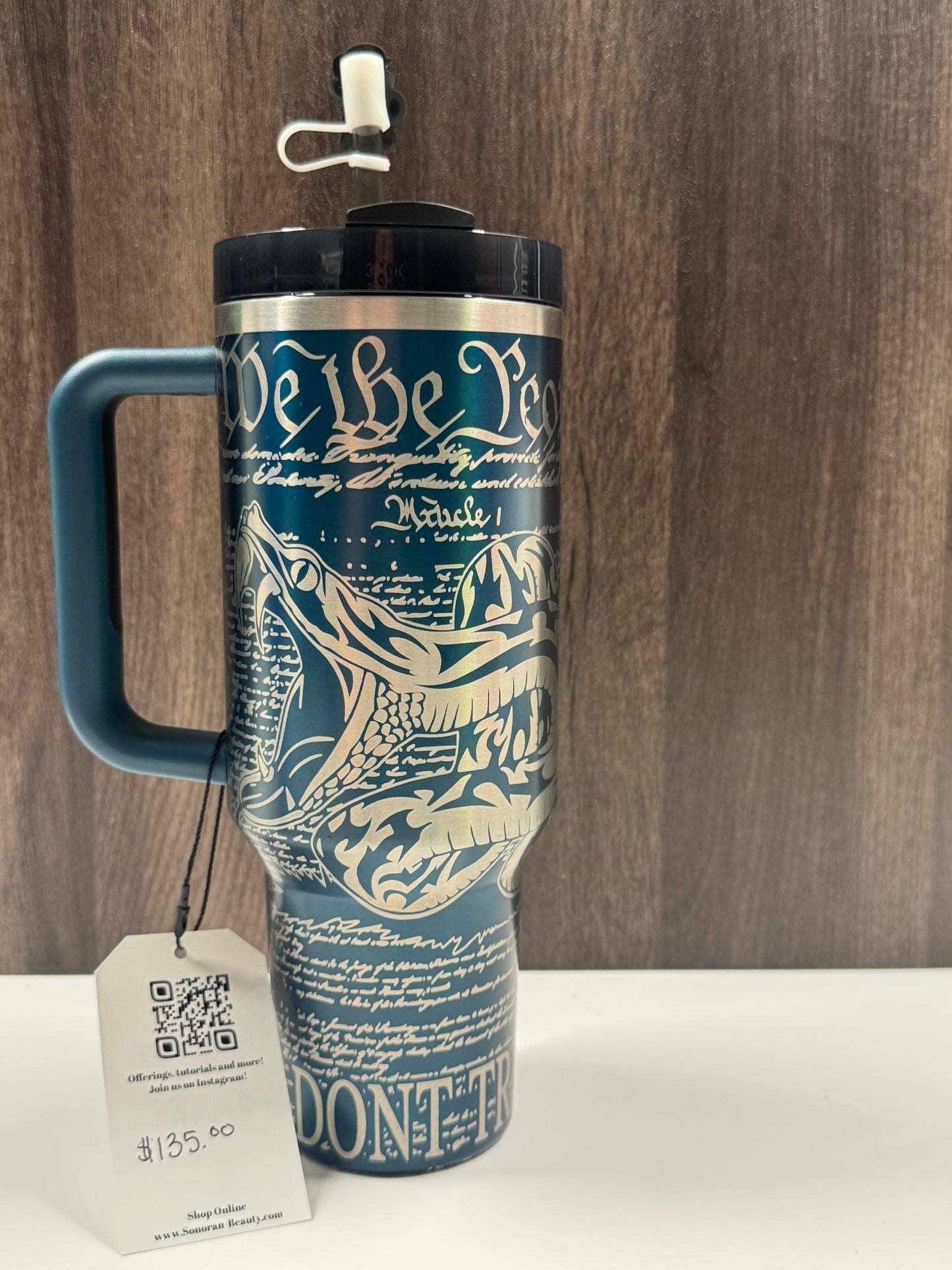 Flag & Snake on Balsalm Glow 40oz Stanley