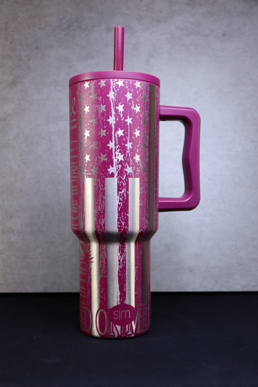 Flag & Snake on Burgundy 40oz Simple Modern