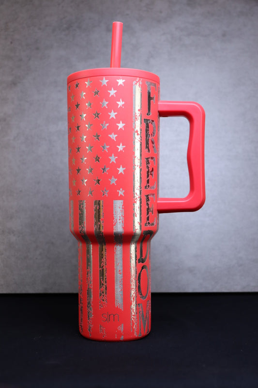 Freedom & Eagle  on Red 40oz Simple Modern