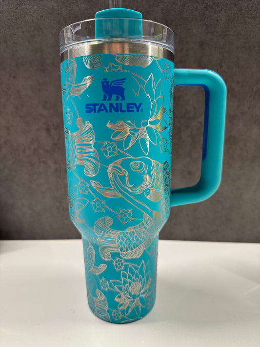 Fishes & Flowers on Teal 40oz Stanley