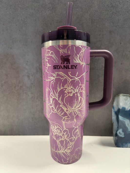 Peonies on Lilac Hammertone 40oz Stanley