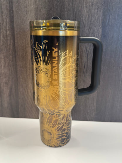 Sunflowers on 40oz Honey Gold Stanley Protour