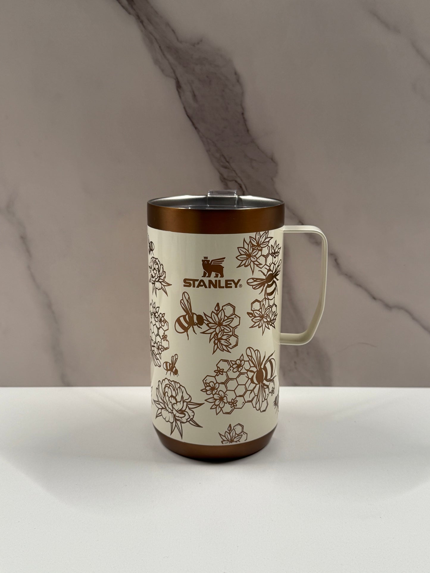 Floral Bees on Gilded Sugar 24oz Stanley Camp Mug