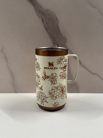 Floral Bees on Gilded Sugar 24oz Stanley Camp Mug