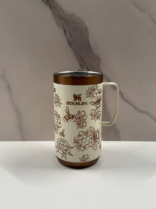 Floral Bees on Gilded Sugar 24oz Stanley Camp Mug
