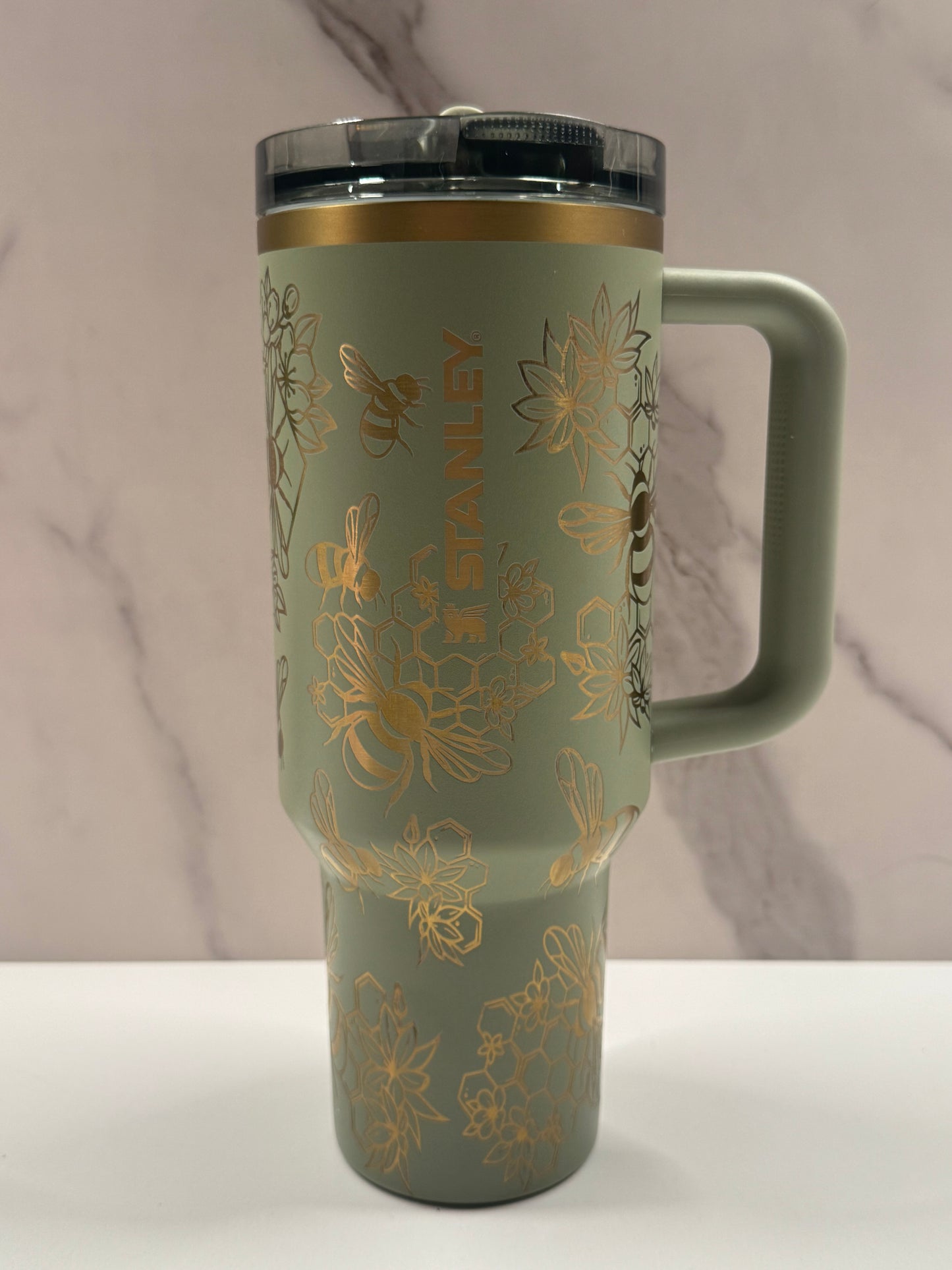 Floral Bees on Sage 40oz Stanley Protour