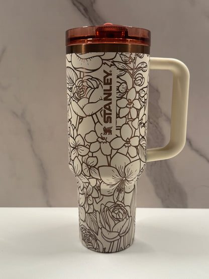 Wildflowers on Cream Rose Gold 40oz Stanley Protour