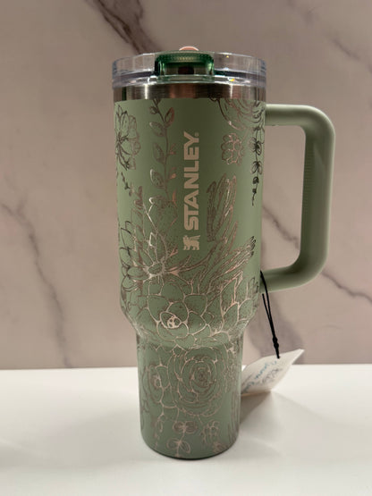 Succulents on Lichen 40oz Stanley Protour