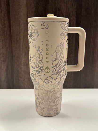 Succulents on Cream 32oz Hydrojug