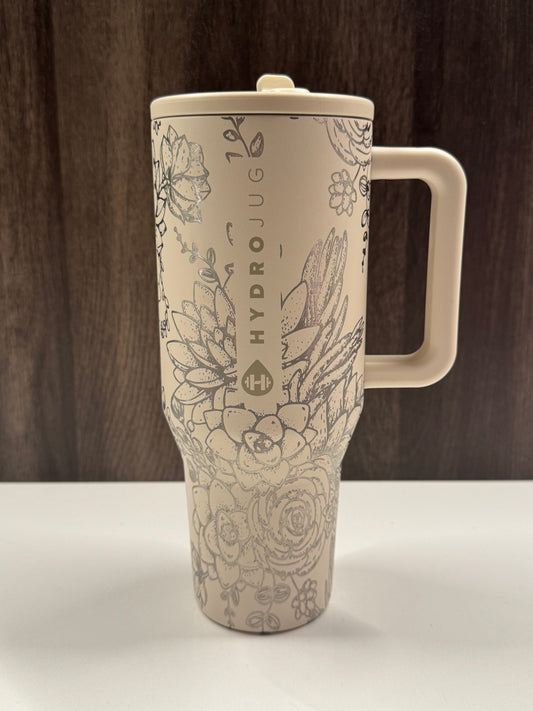 Succulents on Cream 32oz Hydrojug