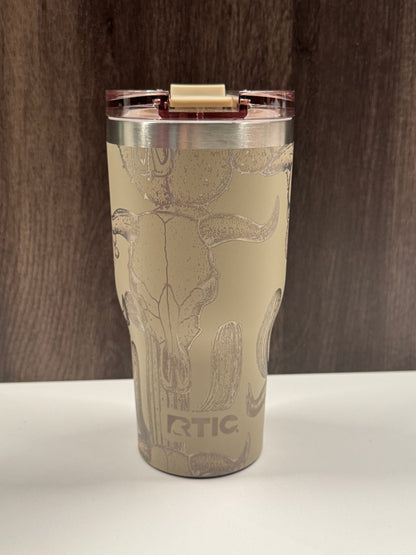 Cow Skull & Cacti on Beach 30oz RTIC Ceramic
