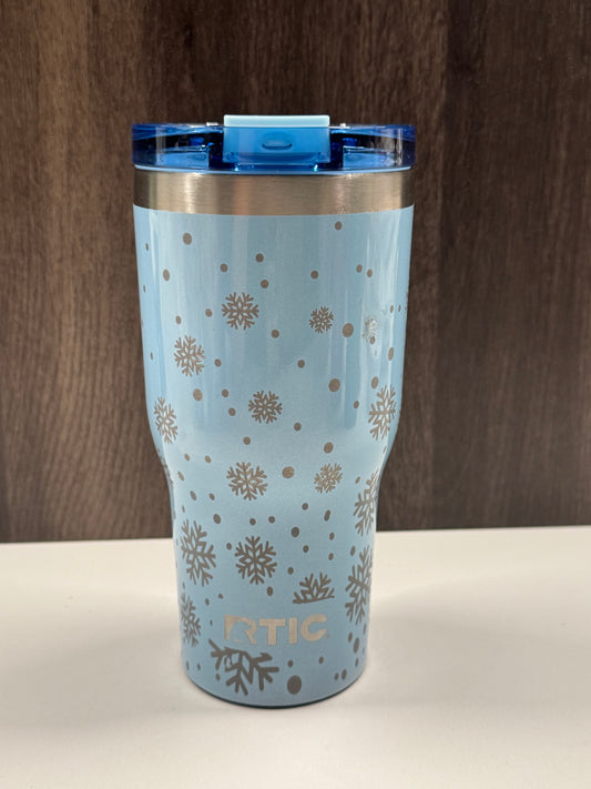 Snowflakes on Ice Glitter 30oz RTIC Ceramic