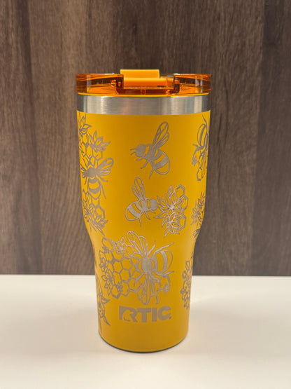 Floral Bees on Harvest 30oz RTIC Ceramic