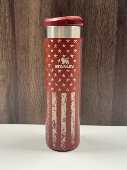 Flag & Eagle on Cranberry 20oz Stanley Transit Bottle