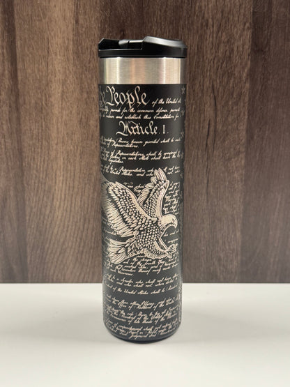Flag & Eagle on Black 20oz Stanley Transit Bottle