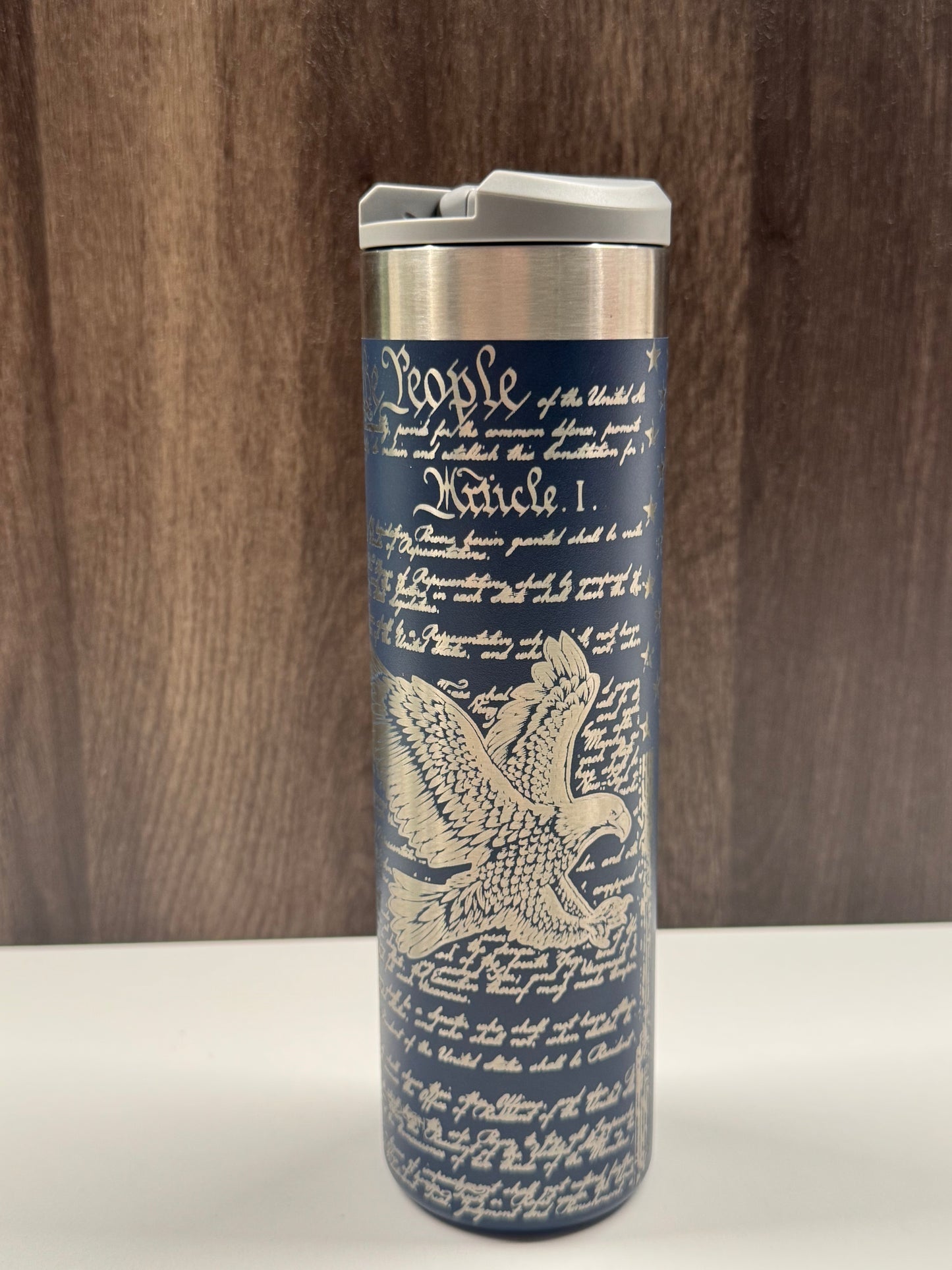 Flag & Eagle on Navy 20oz Transit Bottle