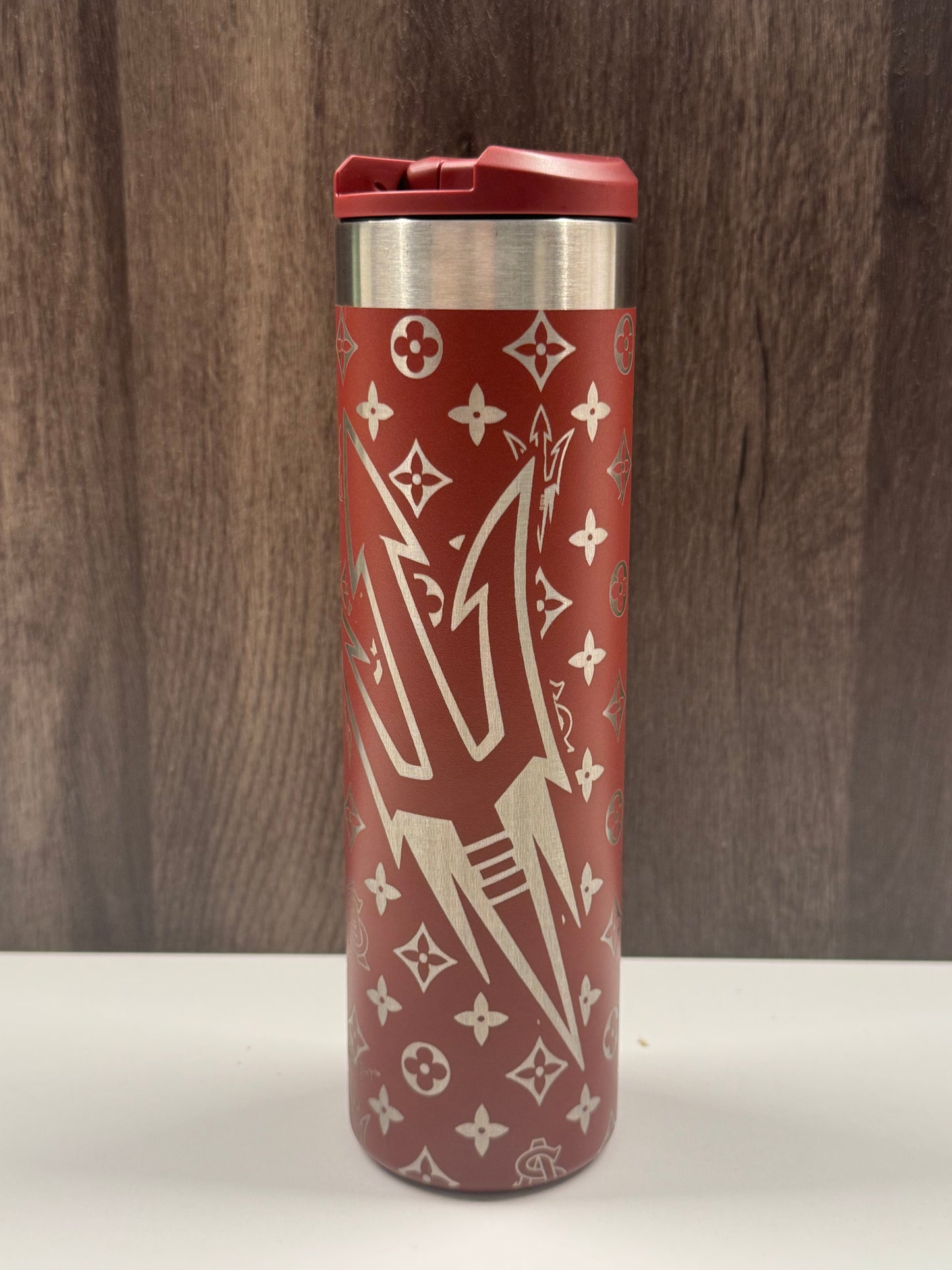 ASU Logos on Cranberry 20oz Transit Bottle