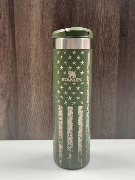 Flag & Eagle on Dried Pine 20oz Stanley Transit Bottle