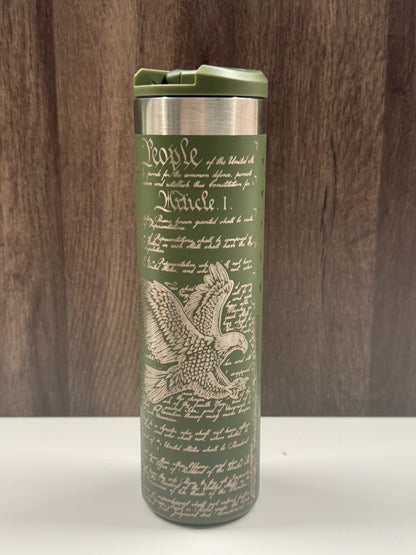 Flag & Eagle on Dried Pine 20oz Stanley Transit Bottle