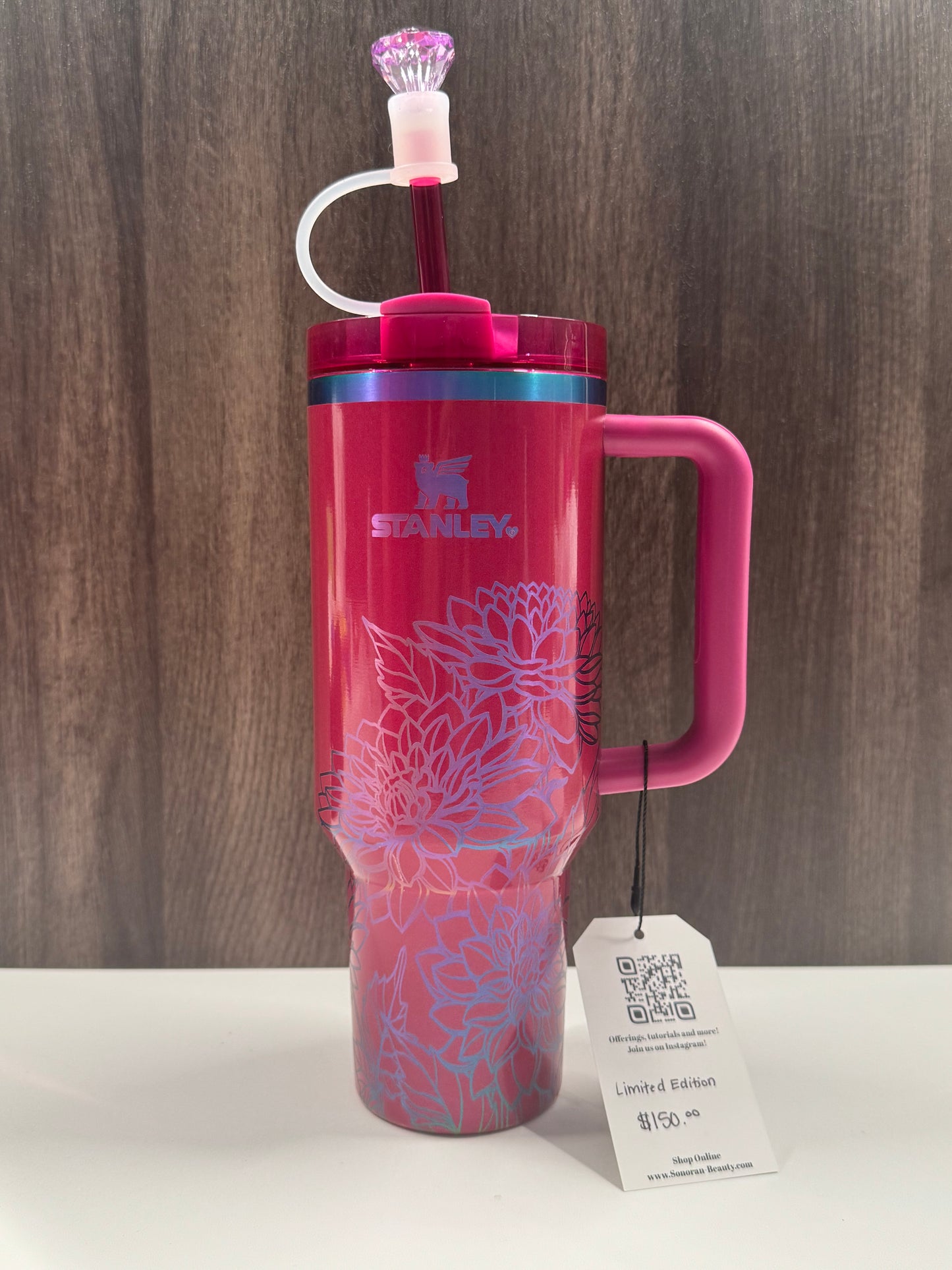 Dahlias on Valentine’s Pink Chroma 40oz Stanley