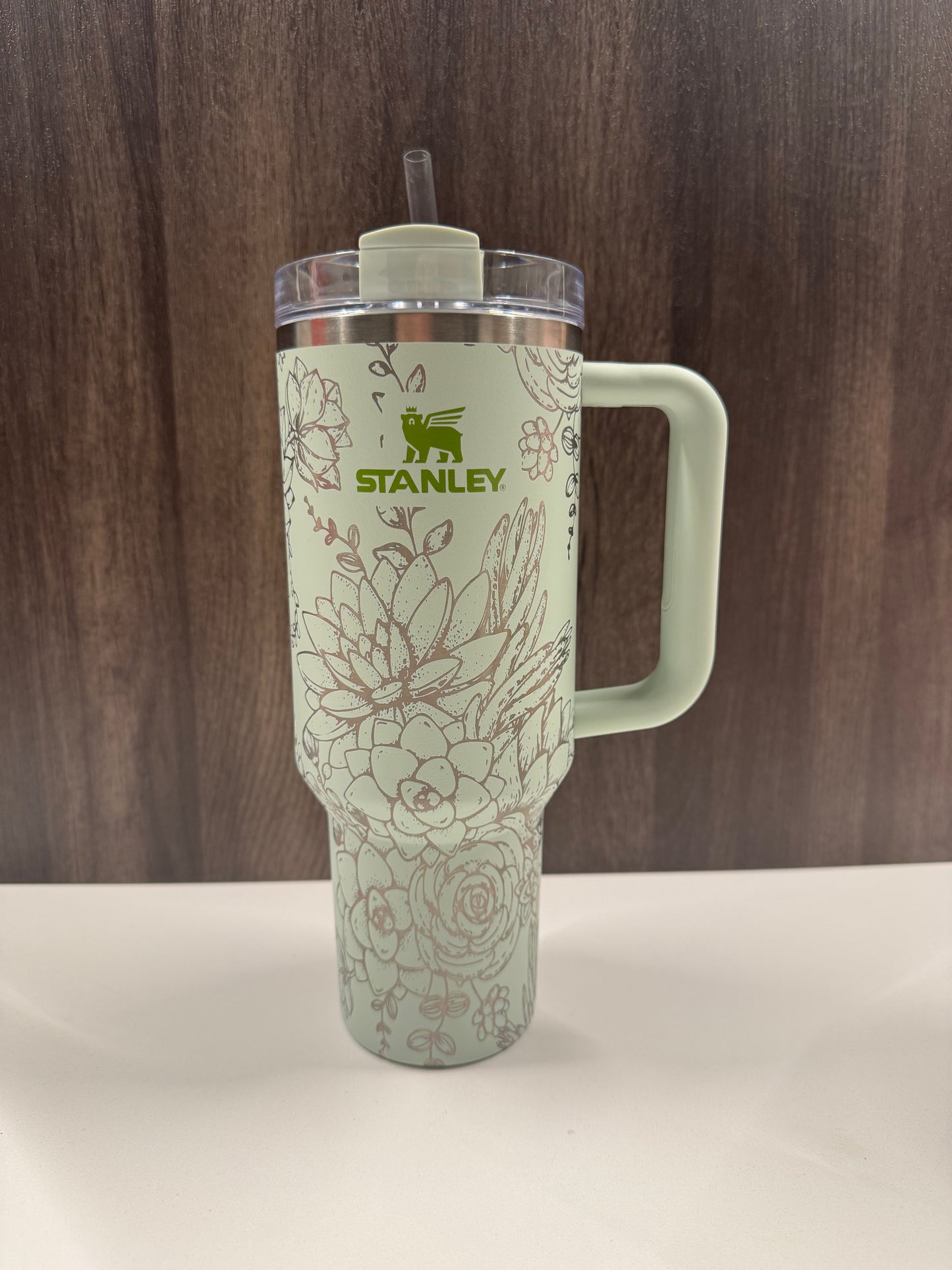 Succulents on Green Divine 40oz Stanley