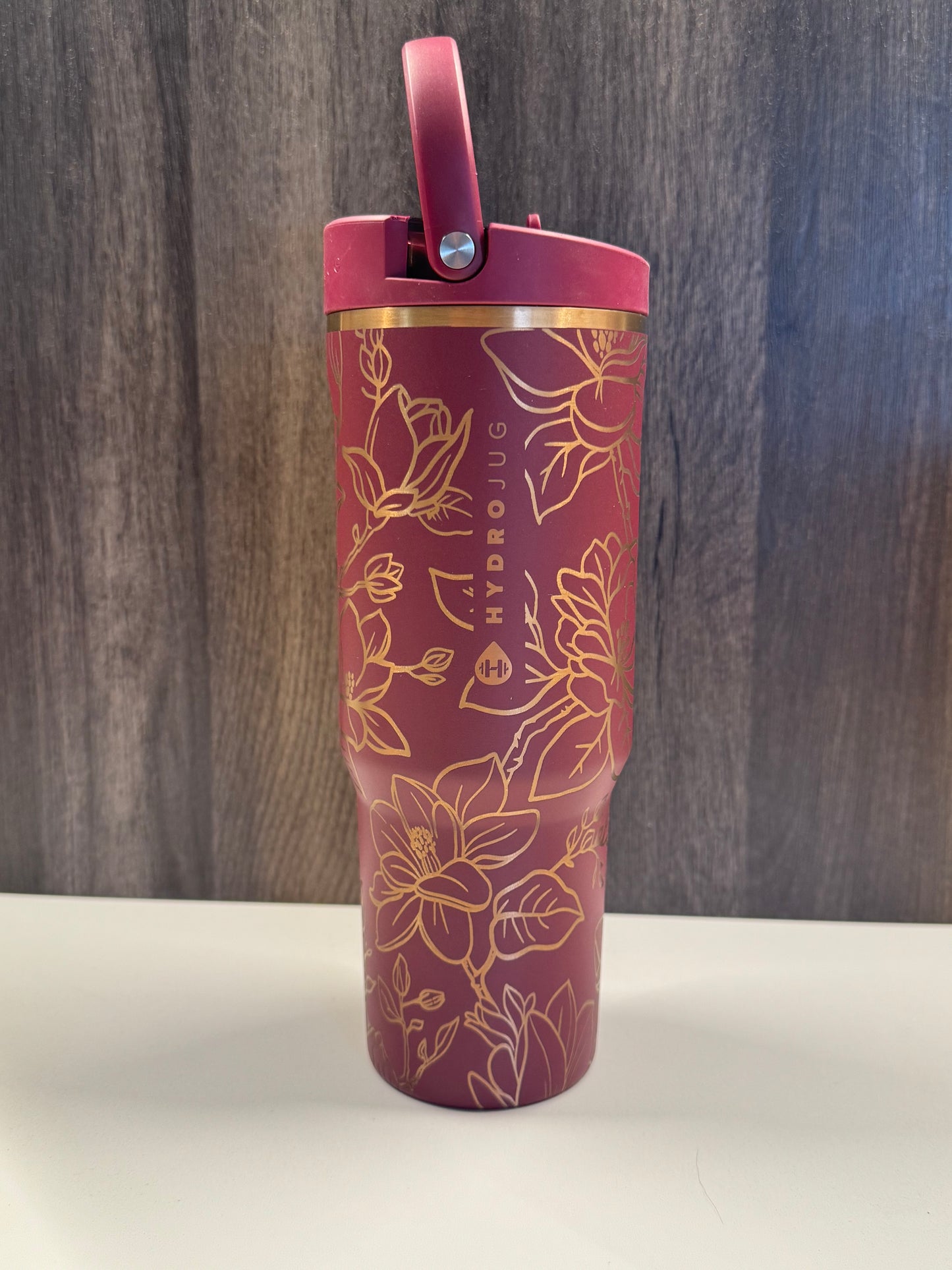 Magnolias on Merlot 32oz Hydrojug Sport Bottle