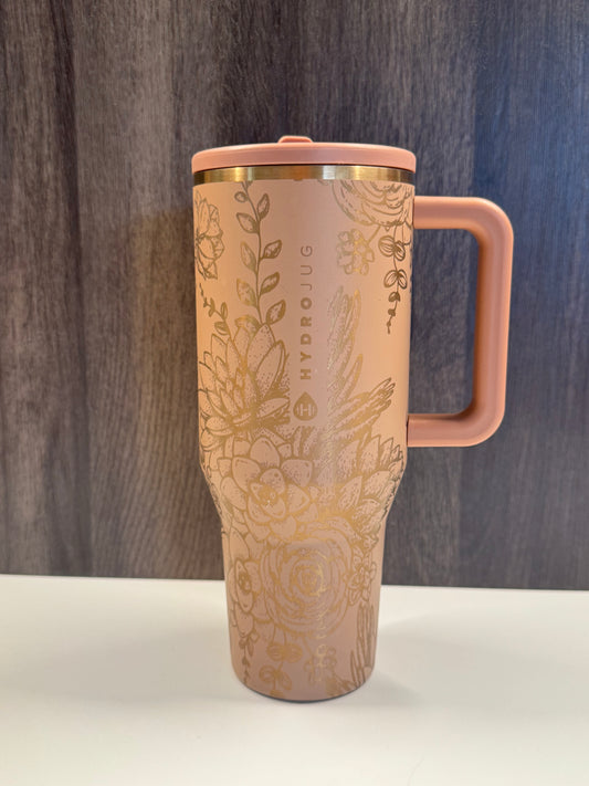 Succulents on Caramel 32oz Hydrojug