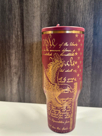 Flag & Eagle on Merlot 32oz Hydrojug