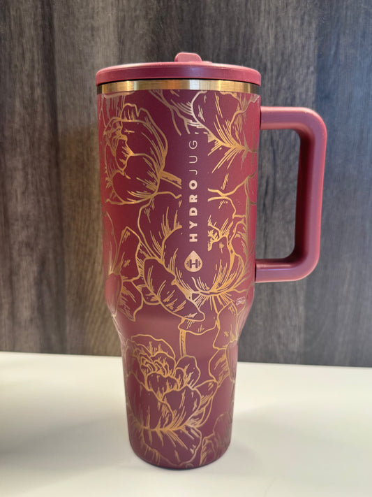 Peonies on Merlot 32oz Hydrojug