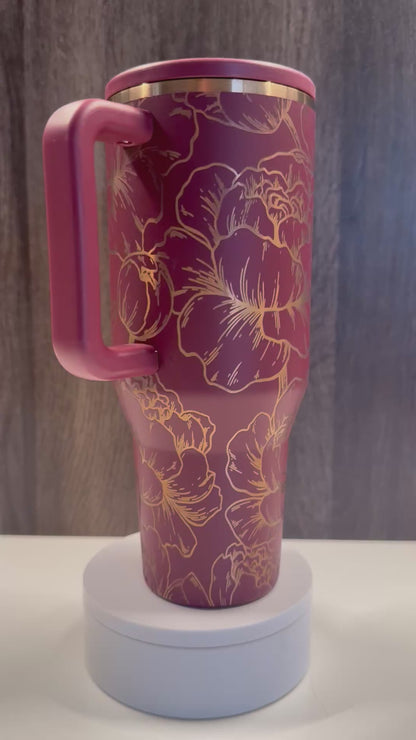 Peonies on Merlot 32oz Hydrojug