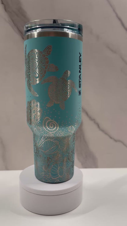 Seaturtles & Shells on Agave 40oz Stanley Protour