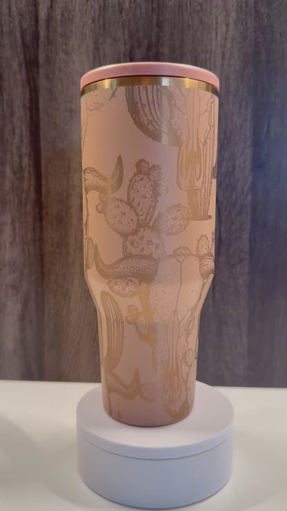 Cacti & Cow Skull on Caramel 30oz Hydrojug