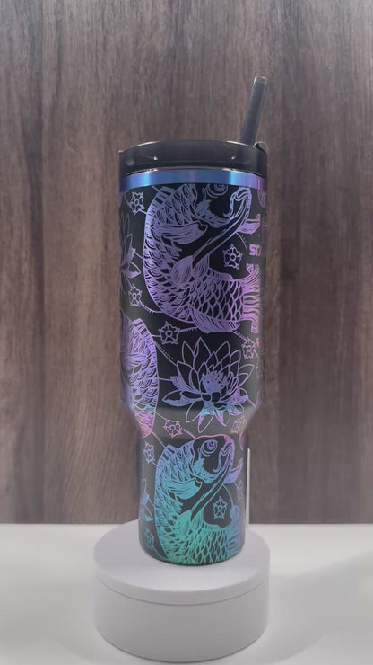 Fishes and Flowers on Chroma 40oz Stanley