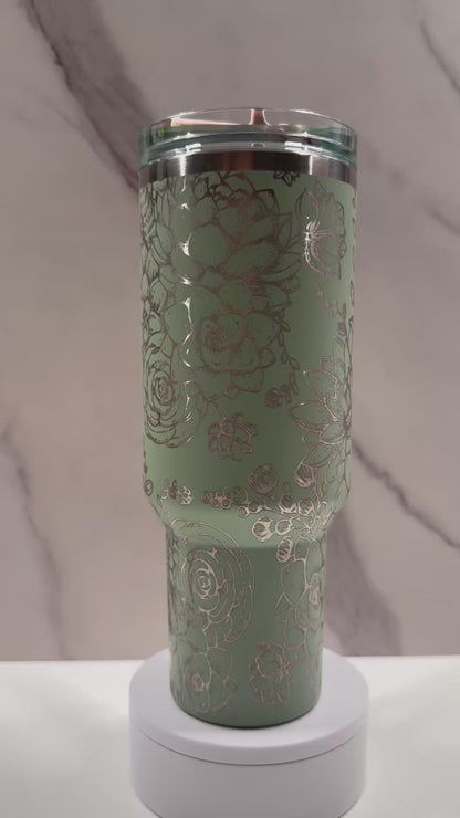 Succulents on Lichen 40oz Stanley Protour