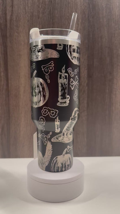 Spooky Things on Black 40oz Stanley