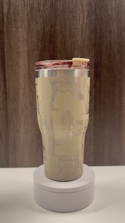 Cow Skull & Cacti on Beach 30oz RTIC Ceramic