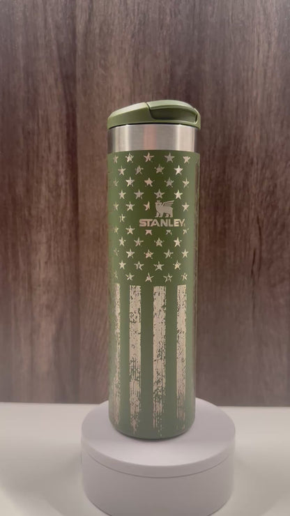 Flag & Eagle on Dried Pine 20oz Stanley Transit Bottle