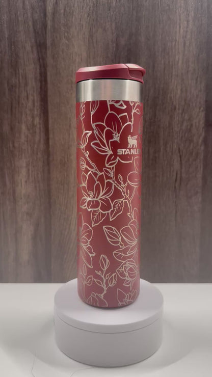 Magnolias on Cranberry 20oz Stanley Transit Bottle
