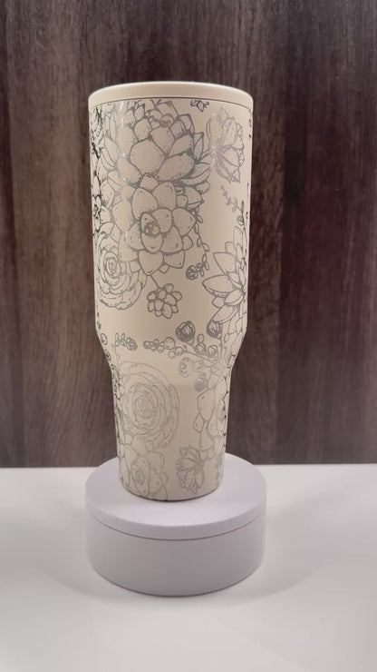 Succulents on Cream 32oz Hydrojug