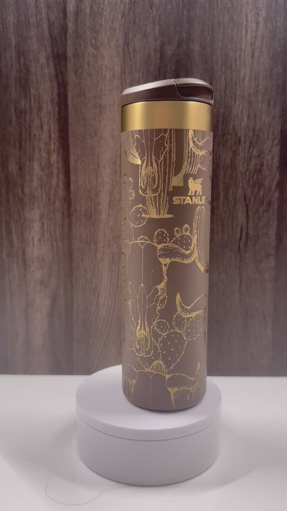 Cow Skull & Cacti on Espresso 20oz Stanley Transit Bottle