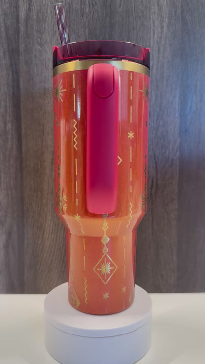 Christmas Lines on Scarlett Tinsel 40oz Stanley